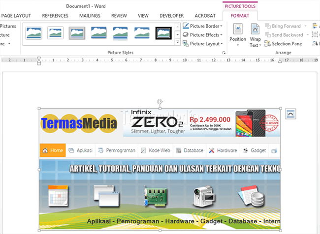 Menggunakan fitur screenshot di Microsoft Word