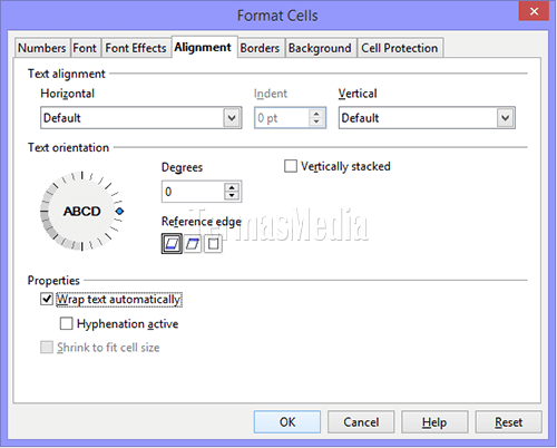 Mengemas (wrap) teks panjang ke dalam sebuah sel OpenOffice Calc