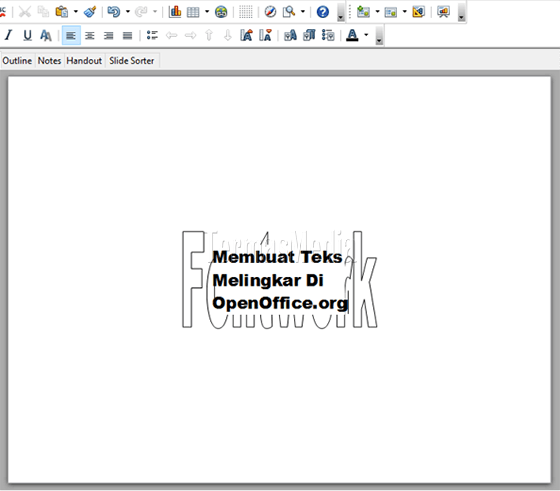 Membuat teks atau tulisan melingkar di OopenOffice.org Impress