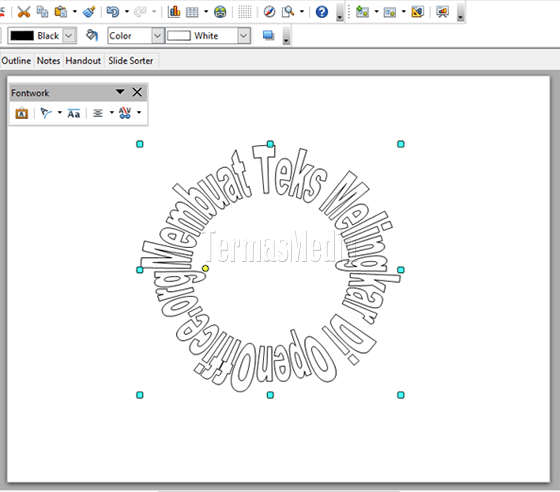Membuat teks atau tulisan melingkar di OopenOffice.org Impress
