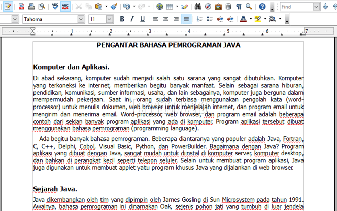 Menghilangkan garis bergelombang warna merah di OpenOffice Writer