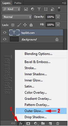 Memberi atau memberlakukan efek Outer Glow di Adobe Photoshop