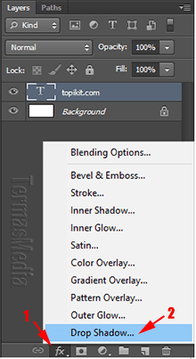 Cara memberi atau menggunakan efek Drop Shadow di Photoshop