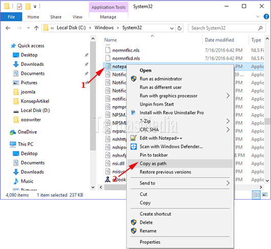 Menambahkan aplikasi ke menu pintas klik kanan desktop Windows