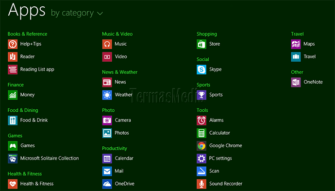 Menampilkan langsung daftar aplikasi melalui tombol Start Menu