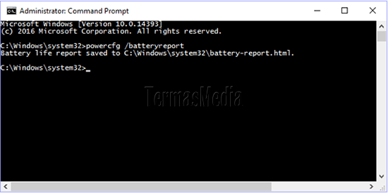 Menampilkan laporan rinci baterai laptop di Windows 10