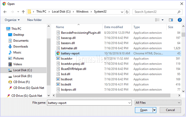 Menampilkan laporan rinci baterai laptop di Windows 10