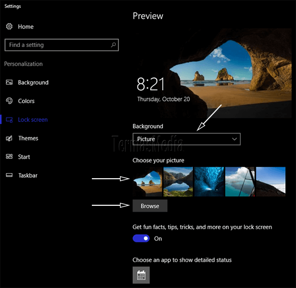 Mengubah tampilan latar (background) dari lock screen Windows 10