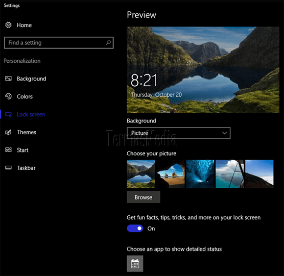 Mengubah tampilan latar (background) dari lock screen Windows 10