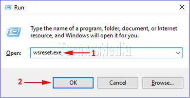 Membersihkan dan menyetel ulang cache Windows Store