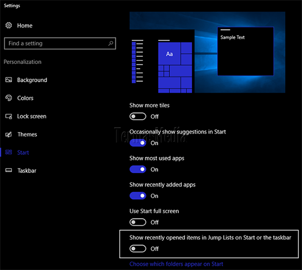 Menghapus daftar file dan folder (recent items list) di Windows 10