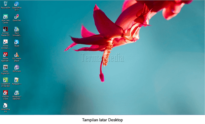 Tampilan latar desktop sebagai tampilan latar start screen