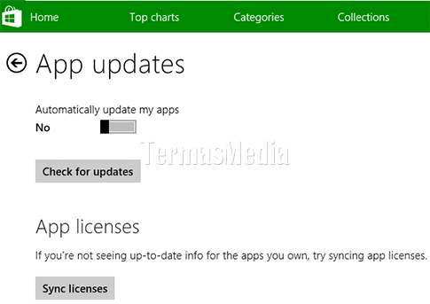 Menonaktifkan update otomatis aplikasi Microsoft Windows Store
