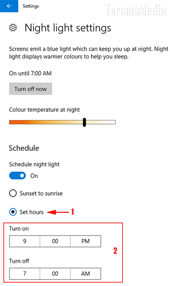 Menggunakan fitur night ligh di windows 10