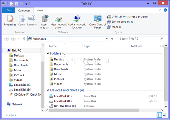 Cara menemukan semua font dan folder font di Windows