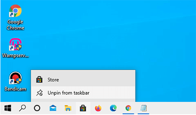 Menghilangkan atau menyembunyikan ikon Windows Store App dari taskbar