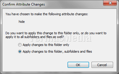 Menyembunyikan file atau folder di Windows