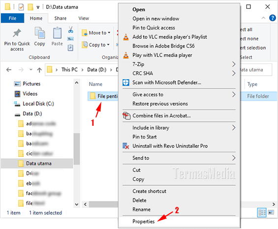 Membuat folder baru yang tidak terlihat atau tersembunyi di Windows 10