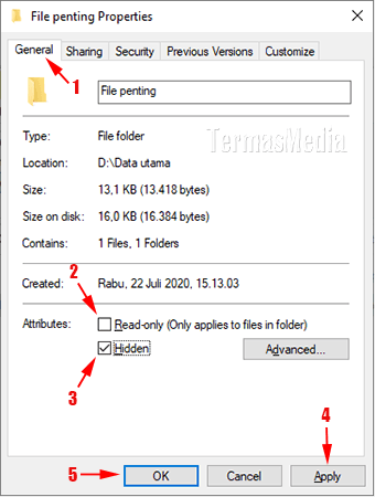 Membuat folder baru yang tidak terlihat atau tersembunyi di Windows 10