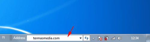 Membuka website melalui address toolbar Windows 7