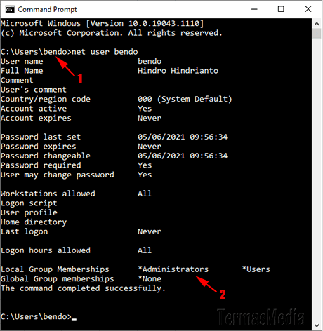 Mengetahui memeriksa melihat jika akun pengguna adalah Administrator di Windows 10