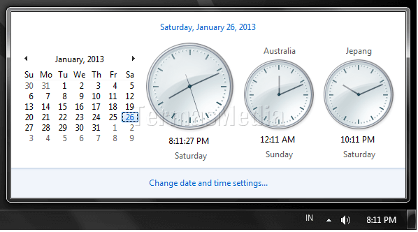 Menampilkan beberapa zona waktu berbeda di system tray Windows
