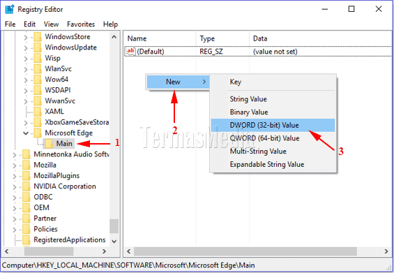 Mencegah pengaksesan halaman pengaturan about:flags di browser Microsoft Edge