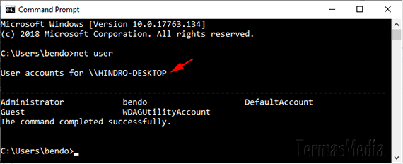 Cara menemukan atau mengetahui nama komputer windows melalui command line