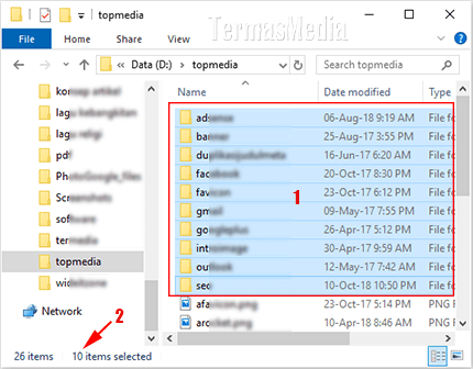 Mengetahui jumlah file dan folder di folder penyimpanan di Windows