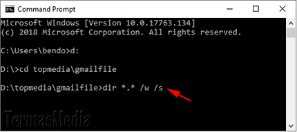 Mengetahui jumlah file dan folder di folder penyimpanan di Windows