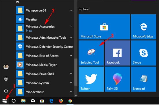 Menangkap gambar di layar komputer dengan Snipping tool