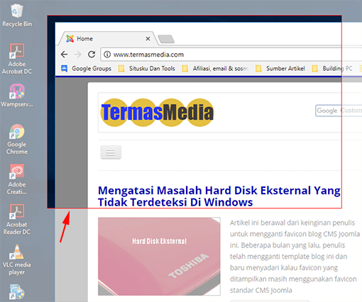 Menangkap gambar di layar komputer dengan Snipping tool