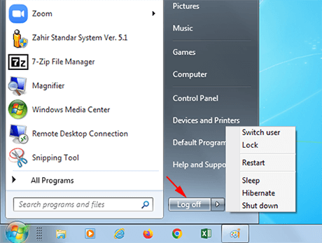 Mengubah aksi default tombol power Microsoft Windows 7