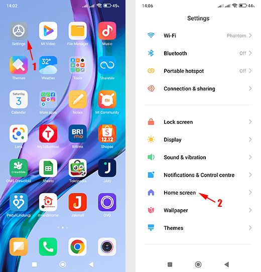 Mengubah ukuran ikon icon handphone Android