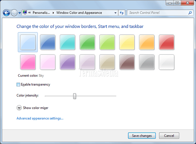 Menonaktifkan efek transparansi di Windows