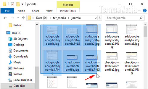 Menyeleksi banyak file dan folder di Microsoft Windows
