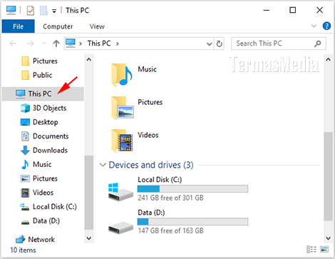 Cara mengubah folder default di File Explorer Windows 10