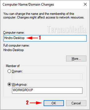 Cara merubah atau mengganti nama komputer (computer name) di Microsoft Windows