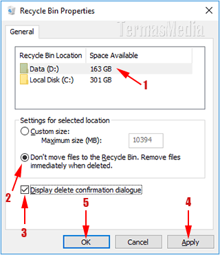 Menghapus file atau tolder tanpa menyimpannya di recycle bin