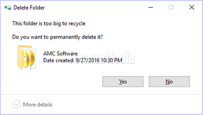 Mengubah ukuran penyimpanan maksimum Recycle Bin di Windows 10