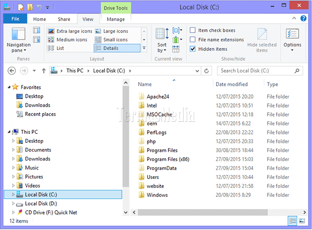 Menampilkan file dan folder tersembunyi Windows
