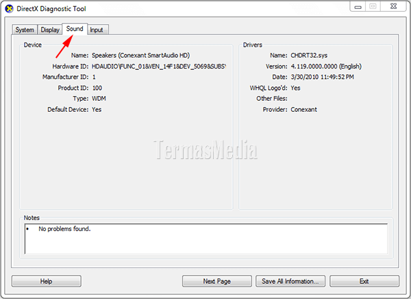 Mengetahui kartu suara (sound card) yang terpasang di komputer