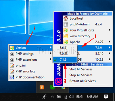 Merubah versi PHP di WampServer