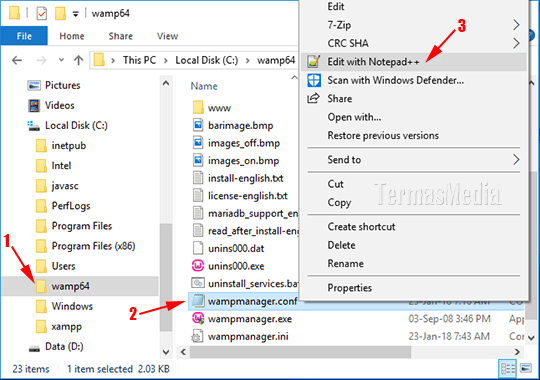 Merubah Editor Teks Default Di WampServer