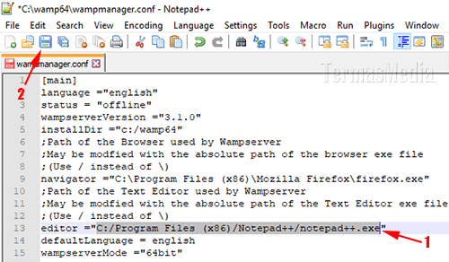 Merubah Editor Teks Default Di WampServer